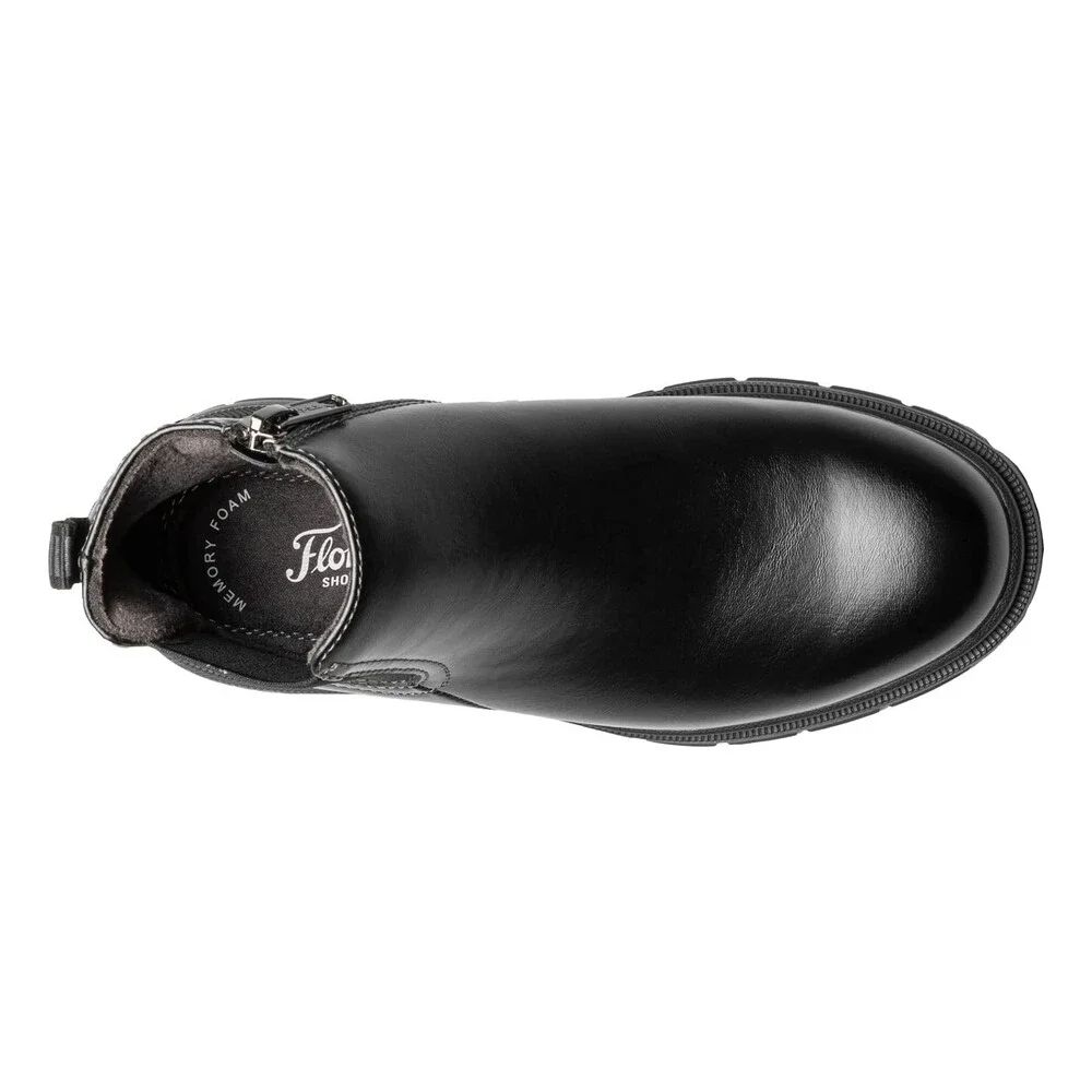 Florsheim Lookout Jr. 16689-001 Boot Kids 2.5 M Black Plain Toe Chelsea HTAT1698